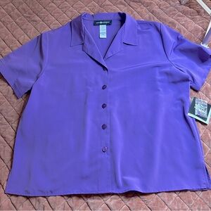NWT Sag Harbor Purple Button Down Shirt
